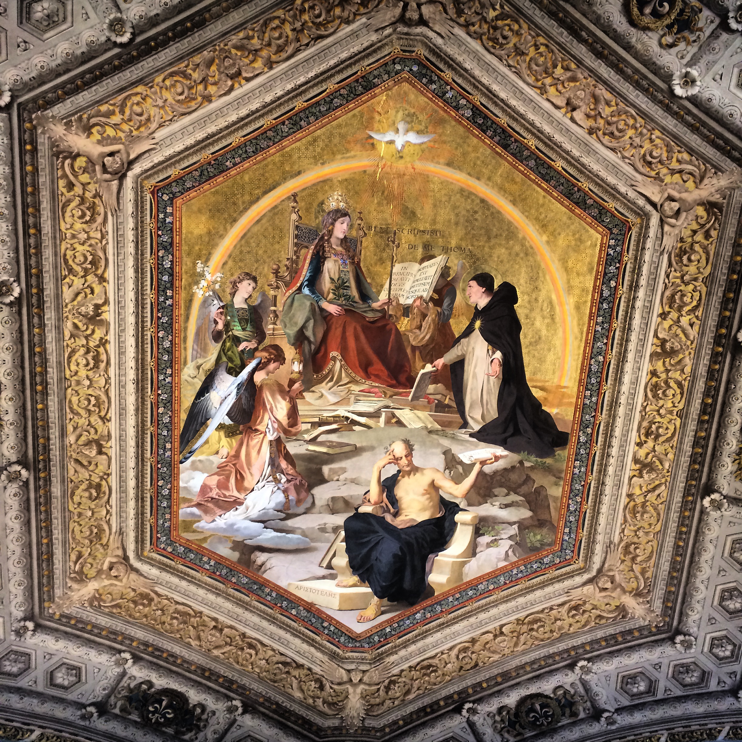 Vatican Museum Ceiling : Virgin Mary, Angels and the Holy Spirit
