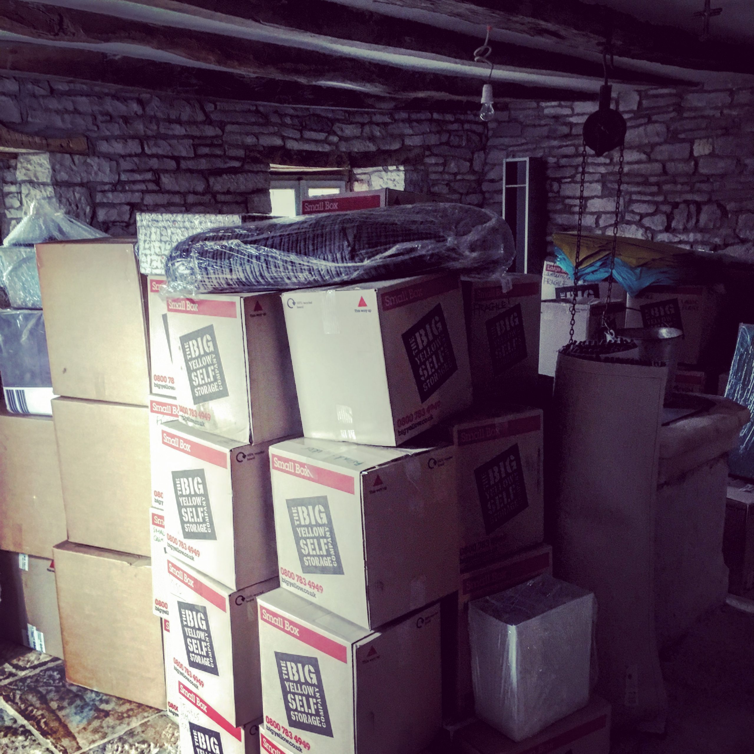 Piling the boxes high...