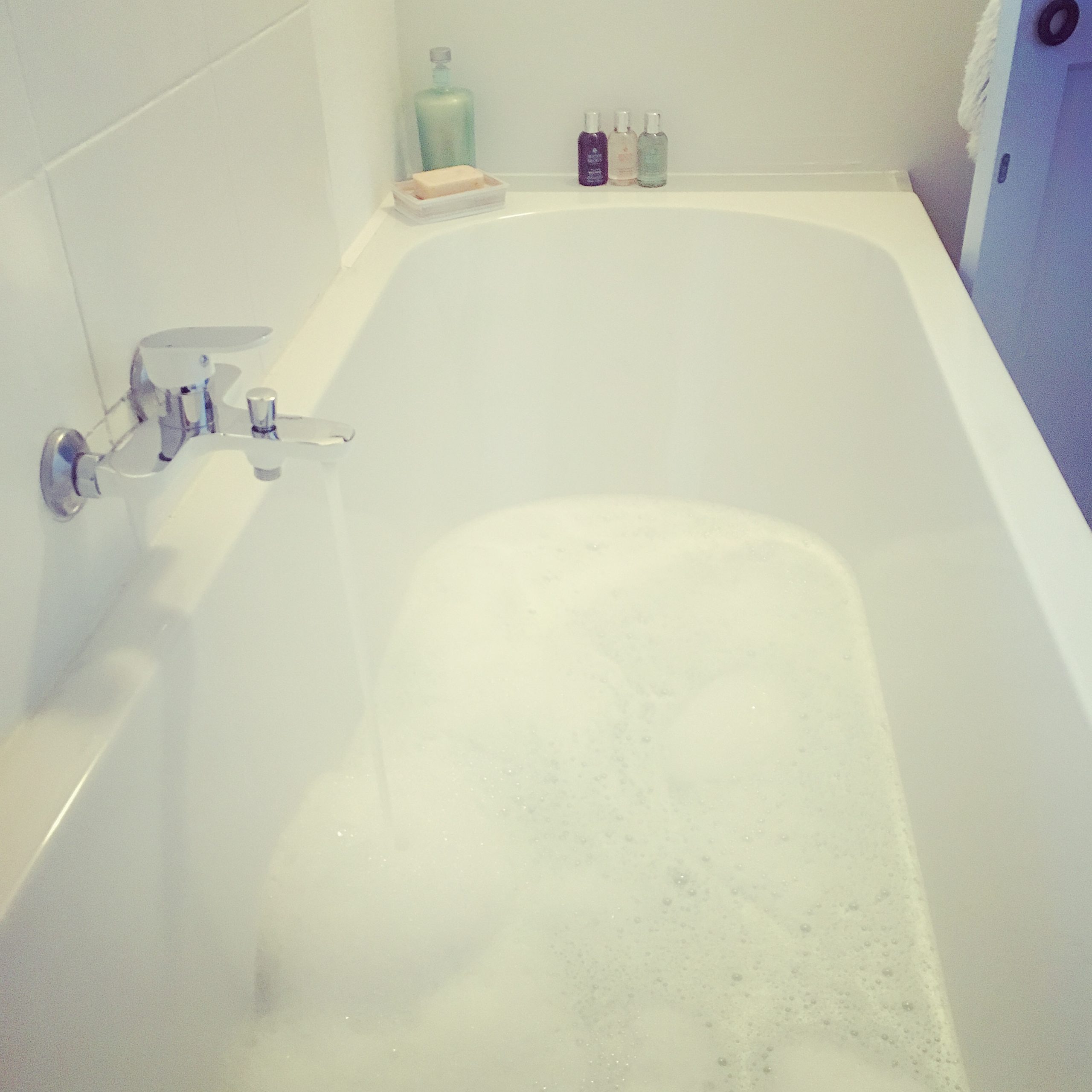 The luxury of finally filling a large bath...